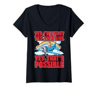 Mujer Sí, soy piloto Sí Soy una chica Sí, eso es posible Camiseta Cuello V