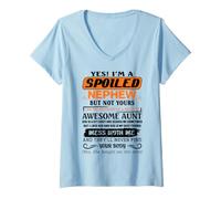 Mujer Sí, Soy un Sobrino mimado de una Maldita tía Impresionante Divertido Camiseta Cuello V