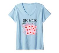 Mujer Side by Side Like 67 Cards Valentine 6 7 Youre The 6 to my 7 Camiseta Cuello V