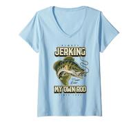 Mujer Siempre Estoy sacudiendo mi caña de Pesca Funny Birthding Camiseta Cuello V