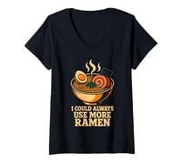 Mujer Siempre me vendría Bien más Ramen Noodle Bowl japonés Camiseta Cuello V