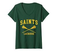 Mujer Siena College Saints Lacrosse Camiseta Cuello V