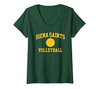 Mujer Siena College Saints Volleyball Throwback Retro Camiseta Cuello V