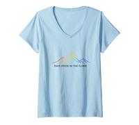Mujer Siéntete Orgulloso de la Escalada Rainbow Mountain Hiking Camiseta Cuello V