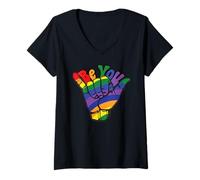 Mujer Siéntete orgulloso de quién eres Orgullo LGBT - Gay Ally LGBTQ Pride Month Camiseta Cuello V