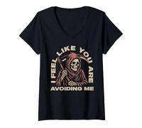 Mujer Siento que me estás evitando, Grim Reaper, Angel of Death Camiseta Cuello V