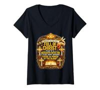 Mujer Siervo Religioso de Dios Fiel Jesús Creyente Cristiano Camiseta Cuello V