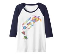 Mujer Siesta Key Beach Florida Tortuga Marina Amante Vacaciones en la playa Camiseta Manga Raglan