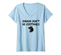 Mujer Sigmas Don't Do Costumes Funny Gen Alpha Halloween Werewolf Camiseta Cuello V
