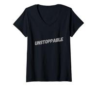 Mujer Significado imparable Una palabra Inspirar citas Soy imparable Camiseta Cuello V