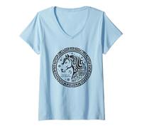 Mujer Signo Animal del año Lunar Chino 2026 Año del Caballo de Fuego Camiseta Cuello V