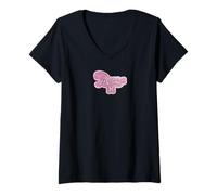 Mujer Signo de Piscis - Gráfico del Zodiaco estético Rosa Camiseta Cuello V