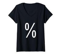 Mujer Signo de Porcentaje en Negrita% - Creador de Palabras Personalizado para Palabras Personalizadas Camiseta Cuello V