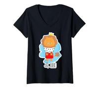 Mujer Signo del zodiaco León lindo Gato Astrología Horóscopo Camiseta Cuello V