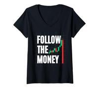 Mujer Sigue a The Money Camiseta Cuello V