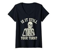 Mujer ¿Sigue Siendo tu Turno? Divertido Juego de Mesa de ajedrez Humor Camiseta Cuello V