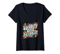 Mujer Sigue tu Broma gramática Dreems Mal Escrito Tatuaje incorrecto Camiseta Cuello V