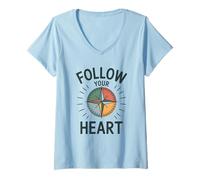 Mujer Sigue tu corazón Camiseta Cuello V