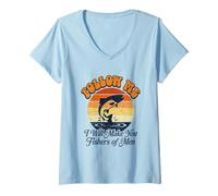 Mujer Sígueme y te haré Pescadores de Hombres Camiseta Cuello V