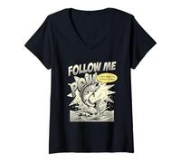 Mujer Sígueme y te haré Pescadores de Hombres Camiseta Cuello V