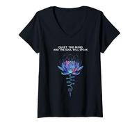 Mujer Silencio La Mente Y El Alma Hablará Namaste Espiritual Camiseta Cuello V