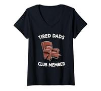 Mujer Sillón para Miembros del Club de Padres cansados, Humor, Abuelo Camiseta Cuello V
