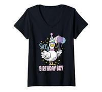Mujer Silly Birthday Boy Goose Silliest Party Family Matching Camiseta Cuello V