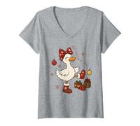 Mujer Silly Goose on The Loose, Divertido, Christmas Goose Holiday Women Camiseta Cuello V