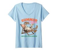 Mujer Silly Goose Summer Vibes Certified Beach Honker Camiseta Cuello V