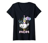Mujer Silly Mom Goose Sillyiest Birthday Party Family Matching Camiseta Cuello V