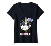 Mujer Silly Uncle Goose Sillyiest Birthday Party Family Matching Camiseta Cuello V