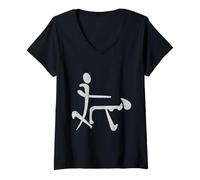 Mujer Símbolo Chino Antiguo Kama Sutra Pinyin Inspirado en el Humor Camiseta Cuello V