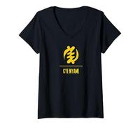 Mujer Símbolo de Adinkra | Gráfico del orgullo negro GYE NYAME Camiseta Cuello V