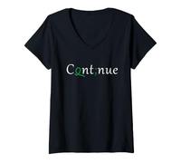 Mujer Símbolo de Conciencia de Esperanza y Punto y Coma sobre Salud Mental Camiseta Cuello V