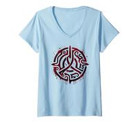 Mujer Símbolo de protección Vikingo Celta Vikingo Fuerza Valhalla Camiseta Cuello V