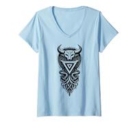 Mujer Símbolo de Veles eslavo Pagano Inframundo Dios Arte Camiseta Cuello V