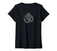 Mujer Símbolo Sagrado Om Energía Espiritual Arte de Meditación Zen Camiseta Cuello V