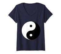 Mujer Símbolo Yin Yang Equilibrio Zen Armonía Espiritual Feng Shui Camiseta Cuello V