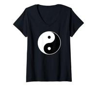 Mujer SÍMBOLO Yin Yang TAOÍSMO FILOSOFÍA China DE Asia Oriental Camiseta Cuello V