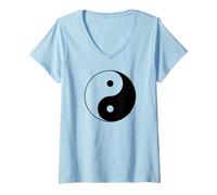 Mujer SÍMBOLO Yin Yang TAOÍSMO FILOSOFÍA China DE Asia Oriental Camiseta Cuello V