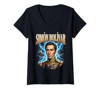 Mujer Simón Bolívar Libertador Veneuela Camiseta Cuello V