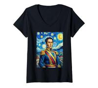 Mujer Simón Bolívar Libertador Venezuela Camiseta Cuello V
