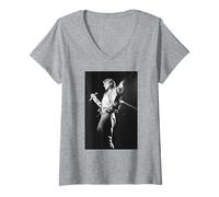 Mujer Simon Le Bon Duran Duran Live Sing Blue Silver Tour 1983 Camiseta Cuello V