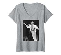 Mujer Simon Le Bon Duran Duran Tour en Vivo por Río 1982 Camiseta Cuello V