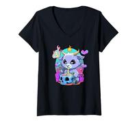 Mujer Simpático Anime De Sopa De Fideos Ramen: Baphomet Camiseta Cuello V