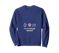 Mujer simple ama las mascotas de café y la máquina de coser Sudadera