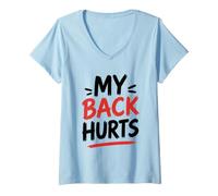 Mujer Simple Funny Gym Workout Quote My Leg Hurts Camiseta Cuello V