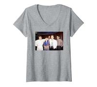 Mujer Simple Minds Jim Kerr Band 1980s por Virginia Turbett Camiseta Cuello V