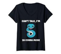 Mujer Simple Snake reptile quote can't talk i'm a Cobra Camiseta Cuello V