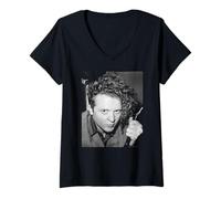 Mujer Simply Red Mick Hucknall Retrato Reteniendo Los Años Camiseta Cuello V